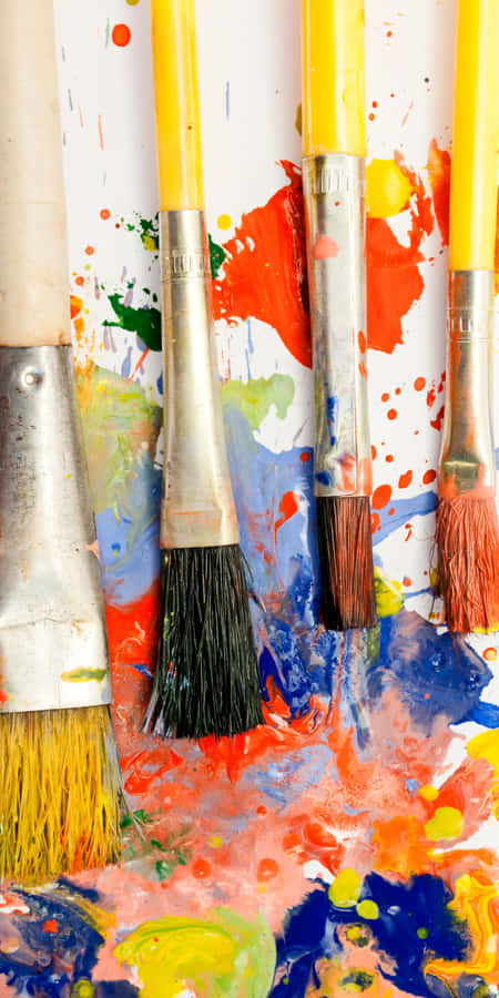 A Yellow Paint Brush Wallpaper