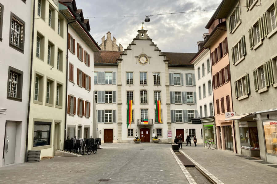 Aarau Historic Town Center Switzerland Wallpaper