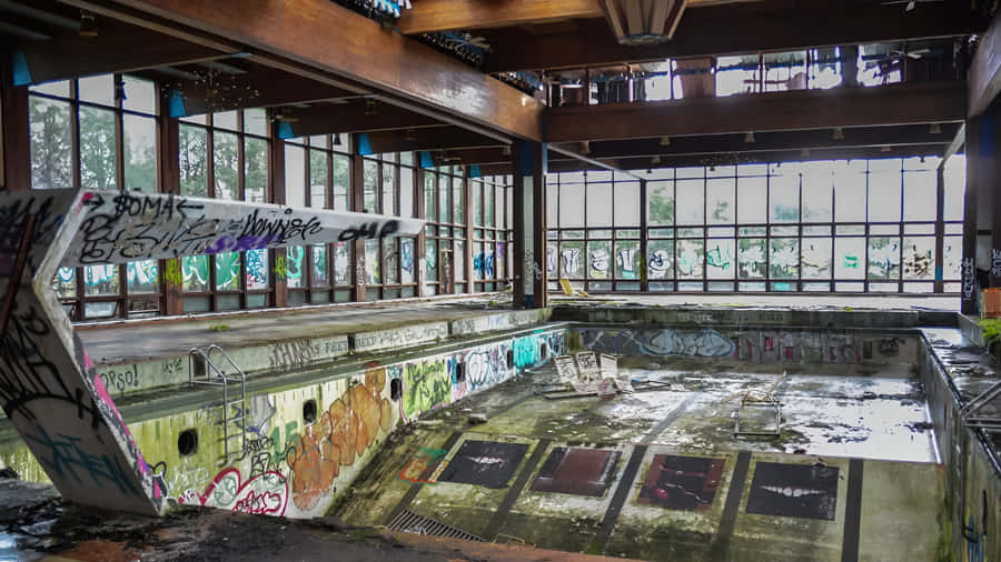 Abandoned Indoor Pool Wallpaper