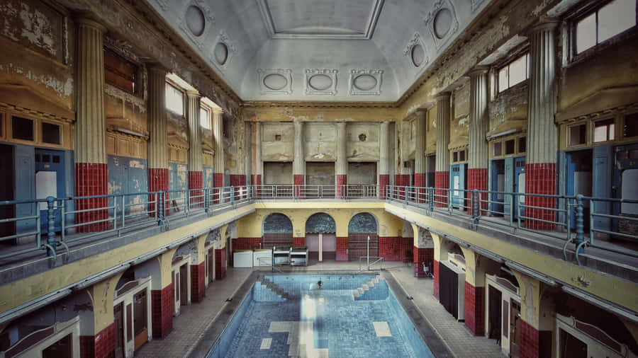Abandoned Indoor Pool Wallpaper