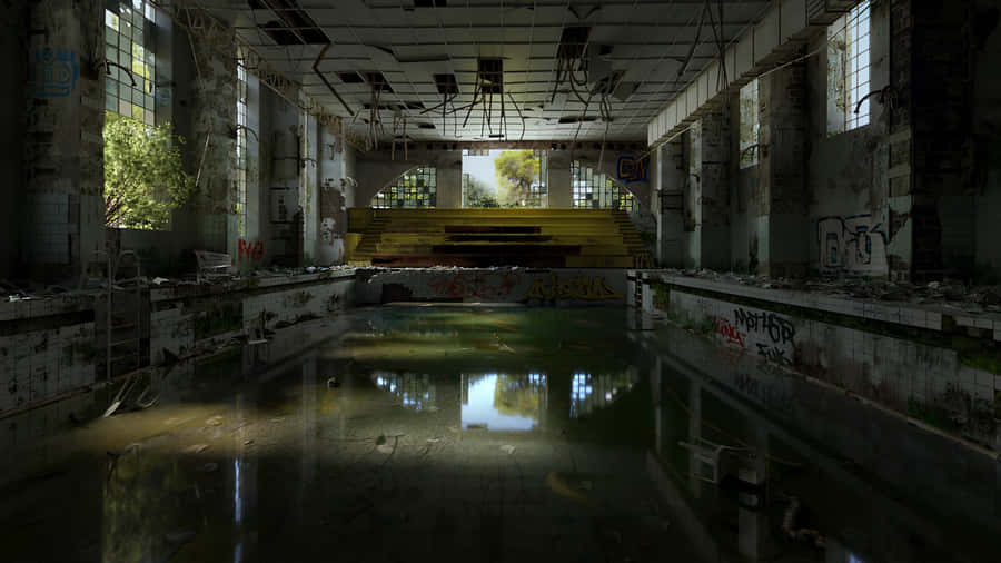 Abandoned Indoor Pool Wallpaper