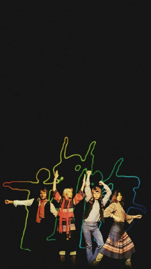 Abba Digital Line Art Wallpaper