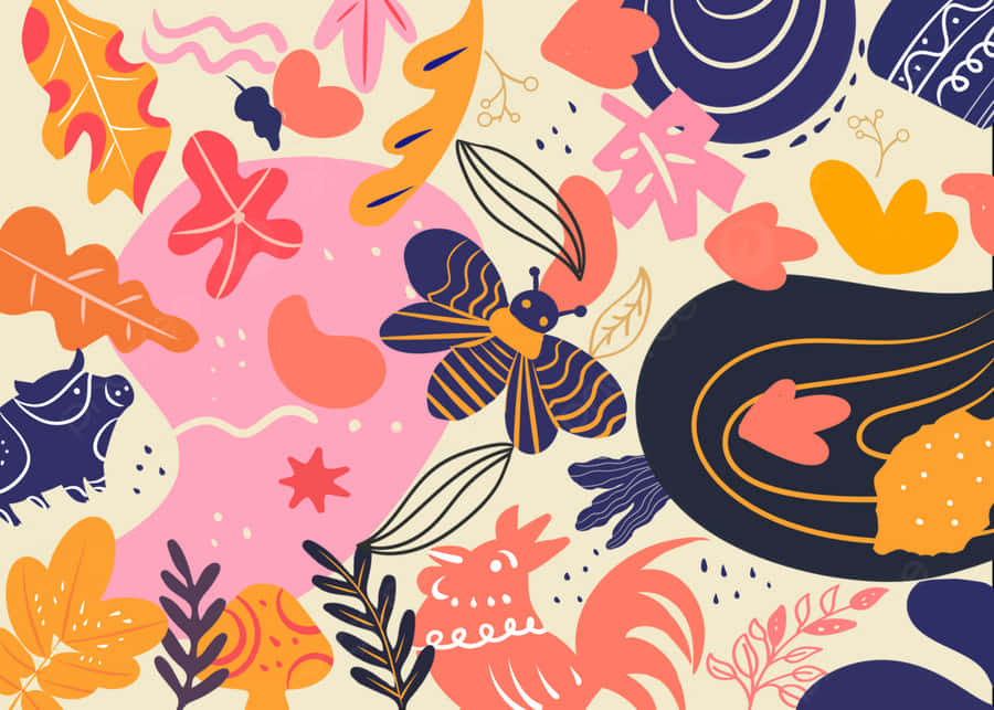Abstract Animal Pattern Illustration Wallpaper