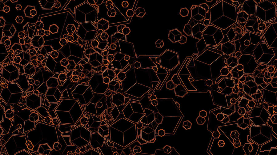 Abstract Black And Orange Waves Wallpaper