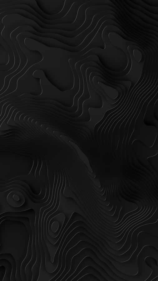Abstract Black Topographic Design Wallpaper