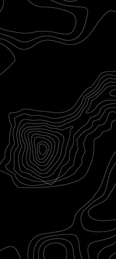 Abstract Black Topographic Design Wallpaper