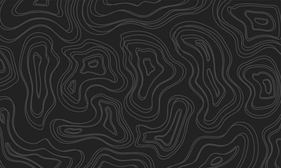 Abstract Black Topographic Lines Wallpaper