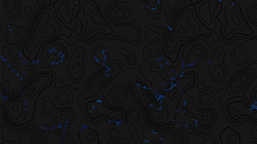 Abstract Black Topographic Mapwith Blue Accents Wallpaper