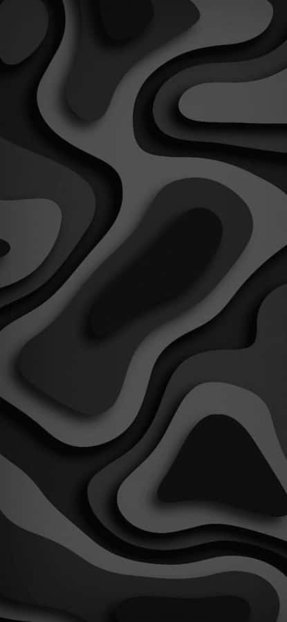 Abstract Black Waves Pattern Wallpaper