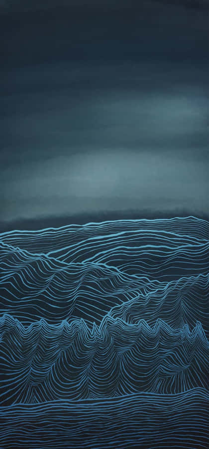 Abstract Blue Topographic Lines Wallpaper Wallpaper