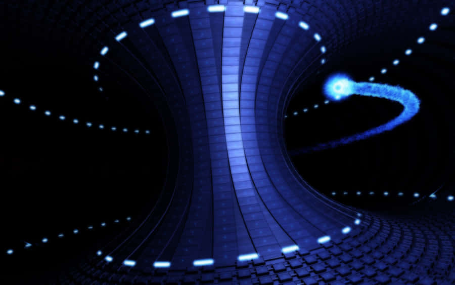 Abstract Blue Wormhole Illustration Wallpaper