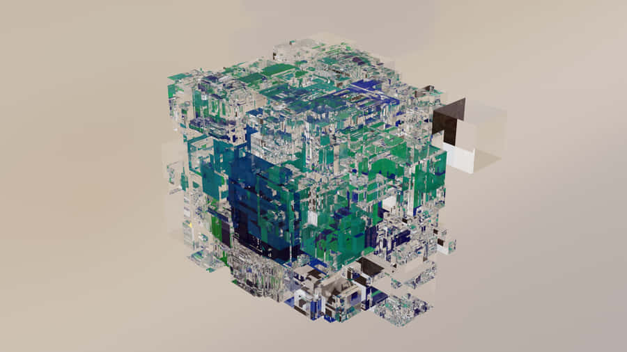 Abstract City Cube Artwork Wallpaper