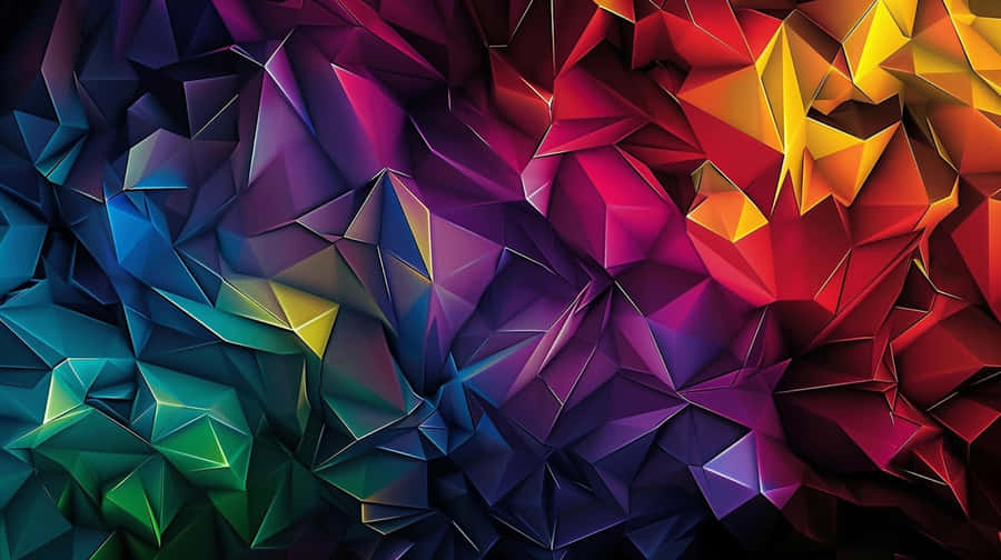 Abstract Colorful Polygonal Rainbow Wallpaper