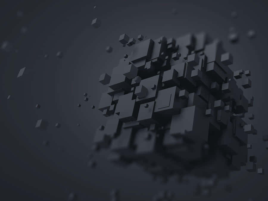 Abstract Cybercore Cubes Disintegration Wallpaper