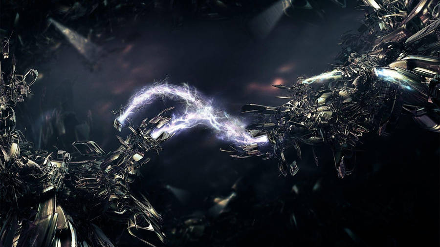 Abstract Digital Electricity Art Wallpaper