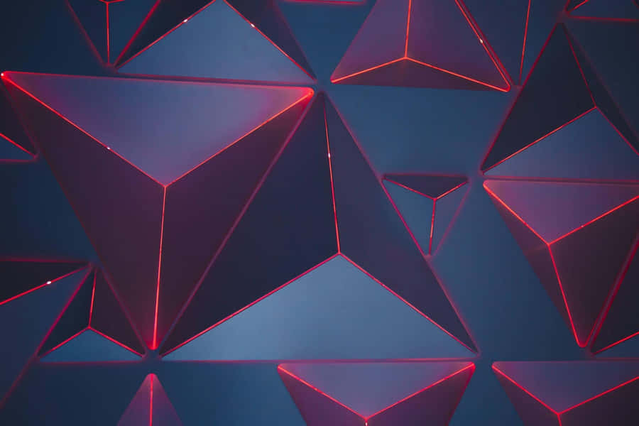 Abstract Geometric Polygonswith Neon Edges Wallpaper