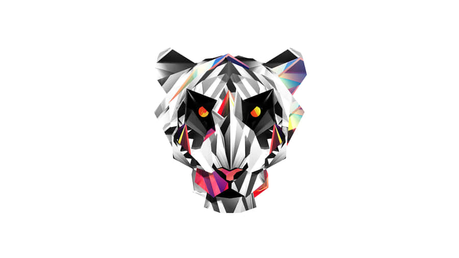 Abstract Geometric Tiger Artwork Wallpaper