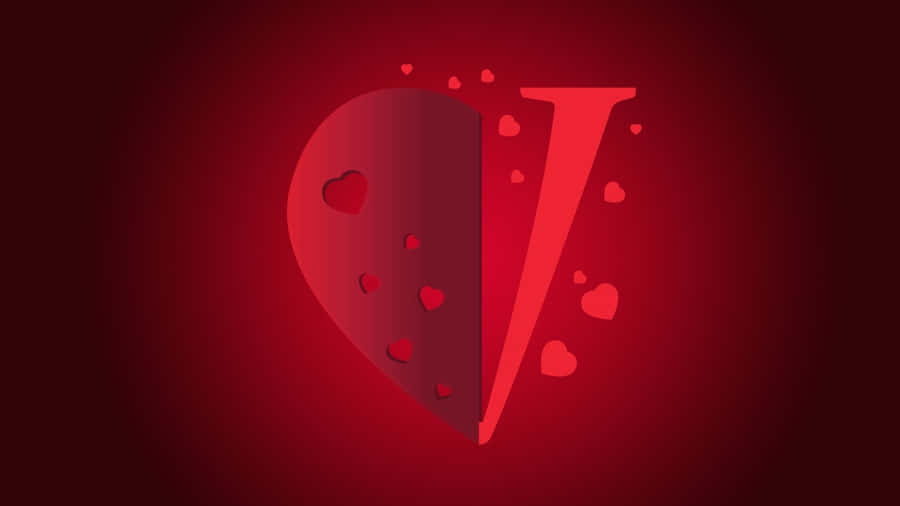 Abstract Half Heart Design Wallpaper