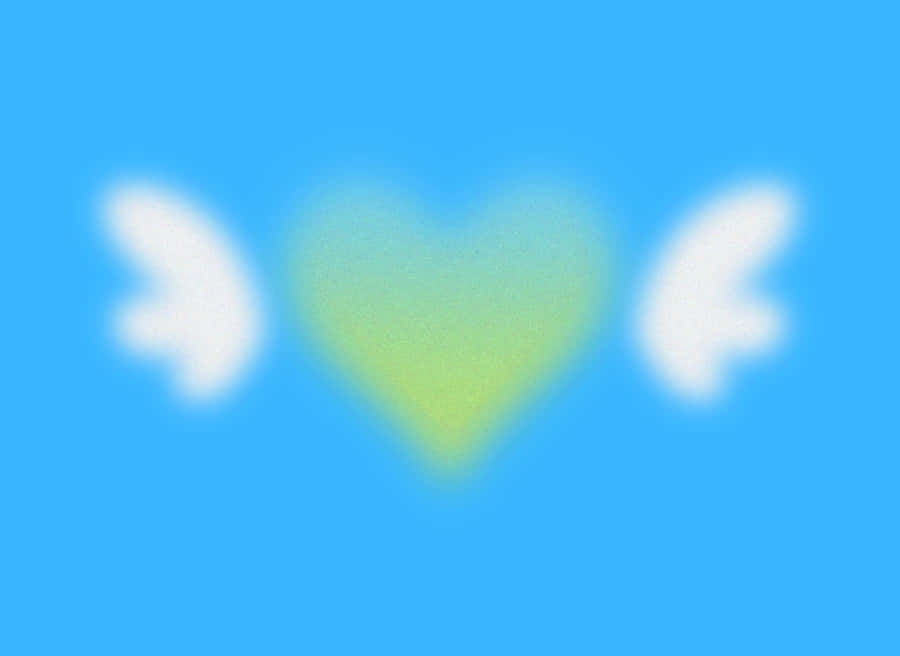 Abstract Heartand Wings Wallpaper
