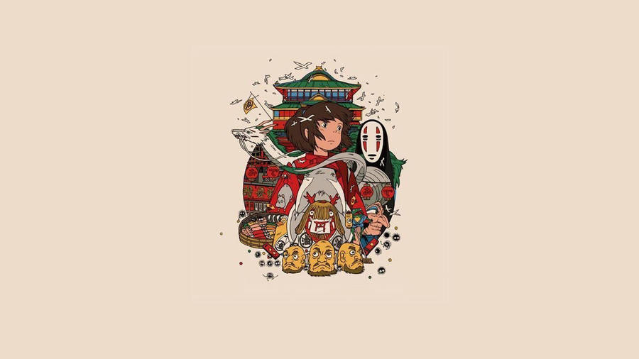 Abstract Illustration Of The Classic Animation, Spirited Away Wallpaper