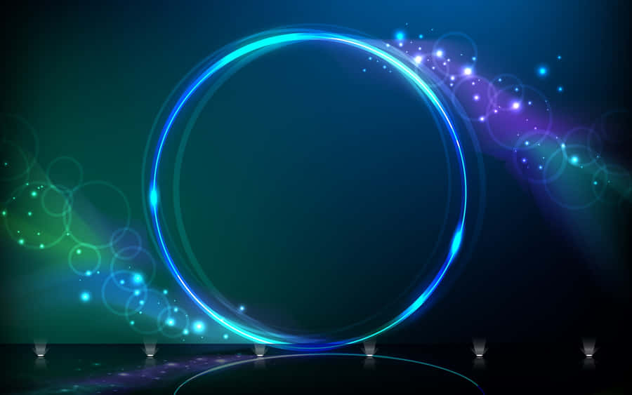Abstract Neon Circle Background Wallpaper