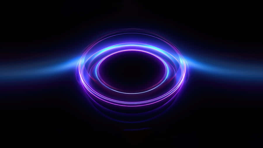 Abstract Neon Circle Light Effect Wallpaper