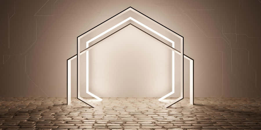 Abstract Neon House Outline Wallpaper