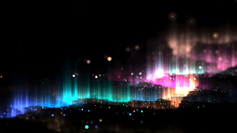 Abstract Neon Light Waves Wallpaper