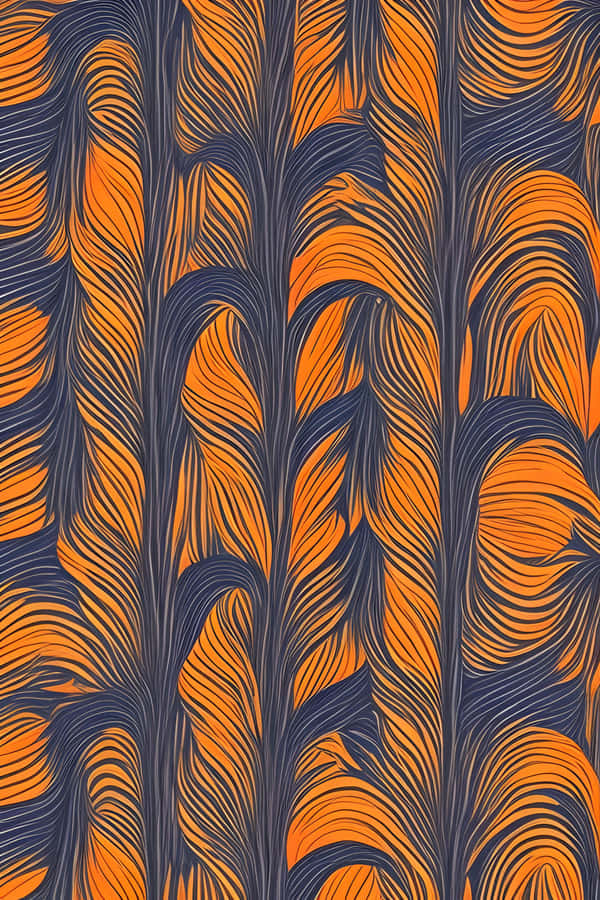Abstract Orangeand Blue Pattern Wallpaper