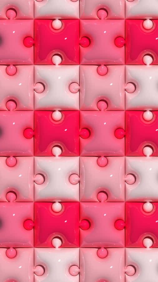 Abstract Pink Puzzle Pattern Wallpaper