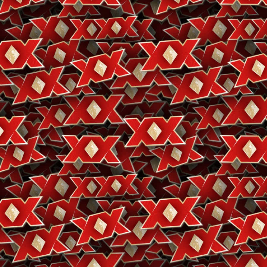 Abstract Red Double X Pattern Wallpaper