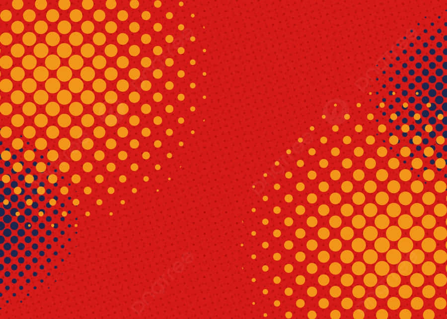 Abstract Redand Yellow Halftone Pattern Wallpaper