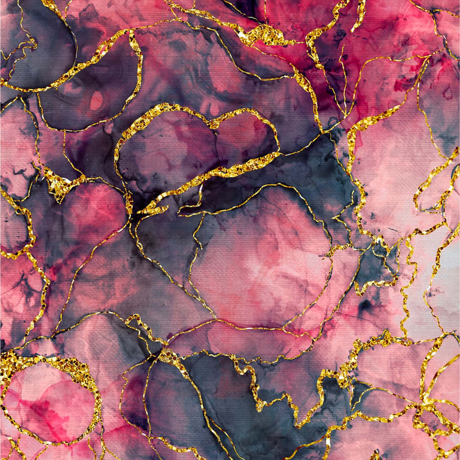 Abstract Resin Art Gold Veins Wallpaper