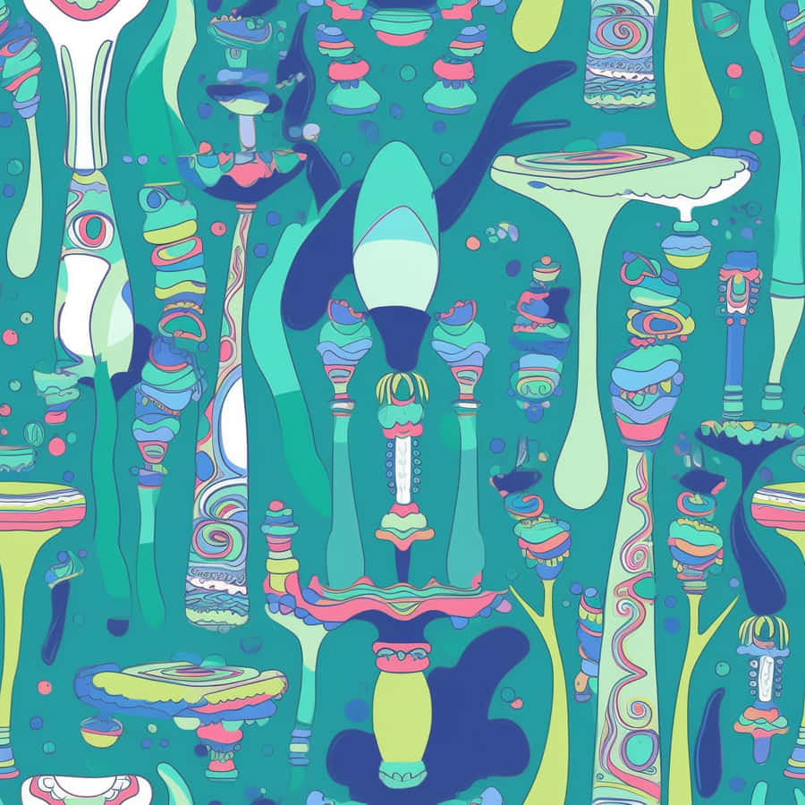 Abstract Toothbrush Pattern Design Wallpaper
