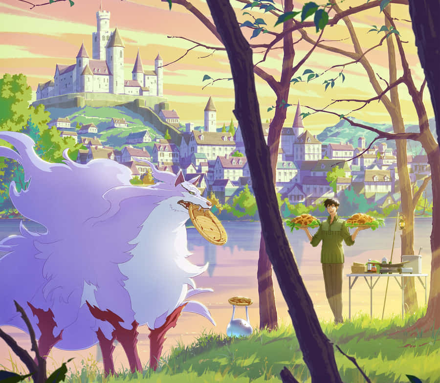 Absurd Man In Park Wallpaper