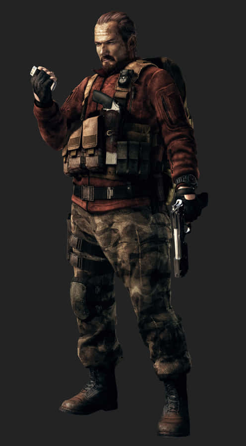 Acclaimed Hero Barry Burton In Action Wallpaper