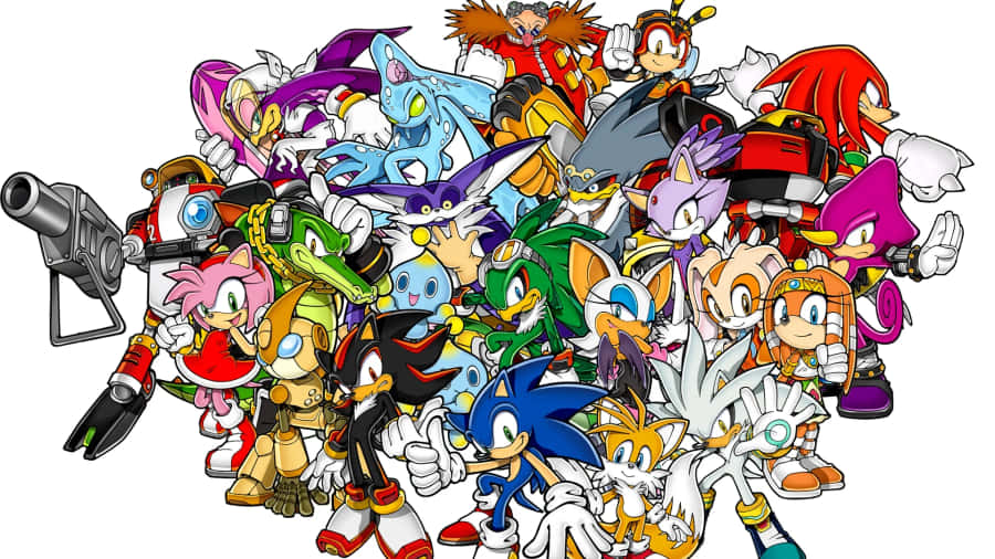 Action-packed Sonic Characters Wallpaper Wallpaper