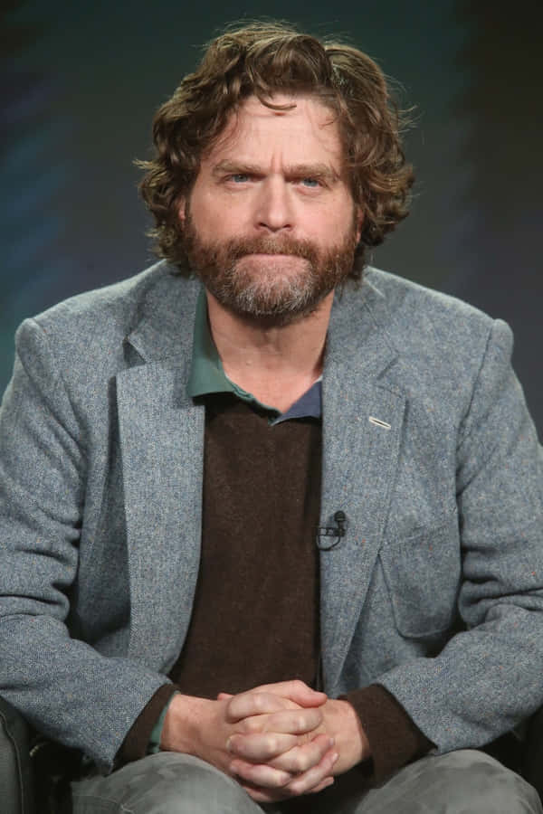 Actor Zach Galifianakis Poses For A Photo. Wallpaper