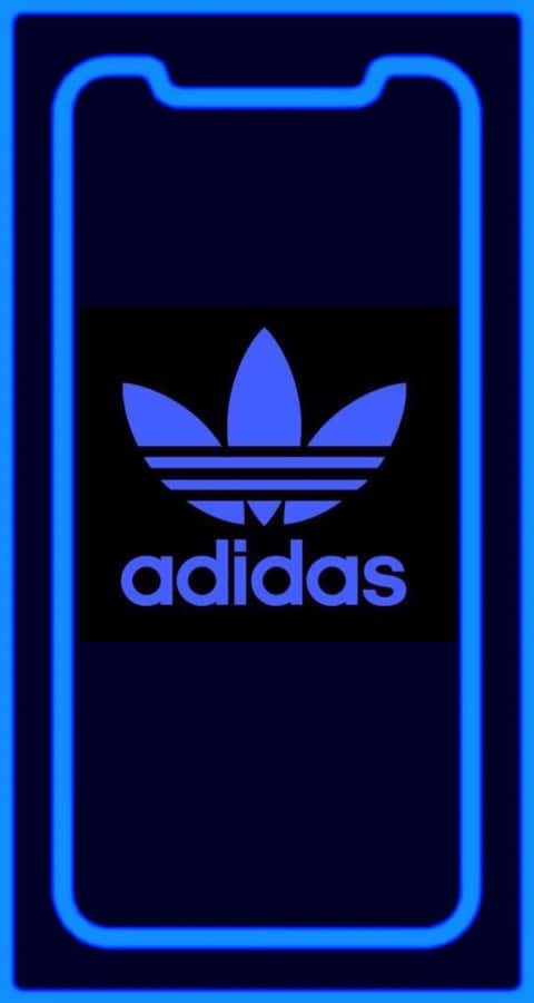 Adidas Logo On A Blue Background Wallpaper