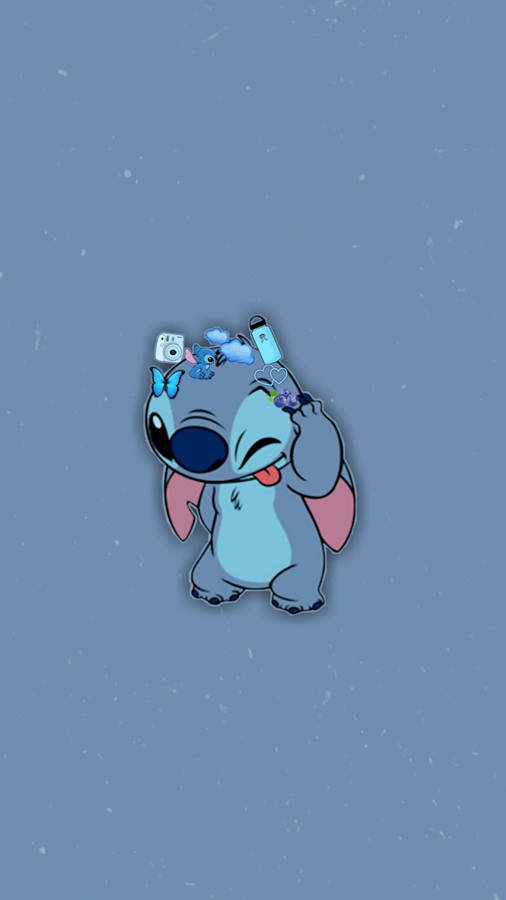 Adorable Aesthetic Blue Stitch Image Wallpaper