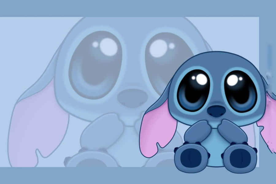 Adorable Blue Stitch Cartoon Wallpaper