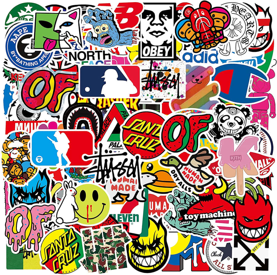 Adorable Collection Of Cartoon Animal Stickers Wallpaper