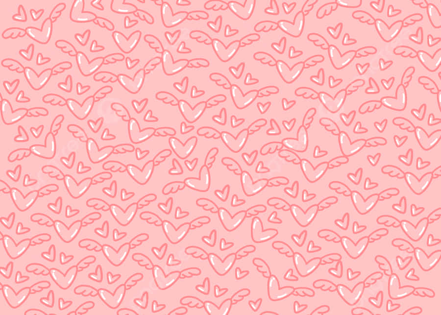 Adorable Floating Hearts On A Pink Background Wallpaper