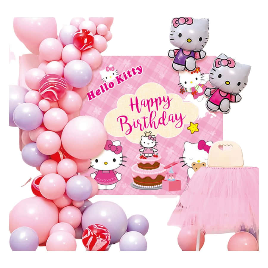 Adorable Hello Kitty Birthday Celebration Wallpaper