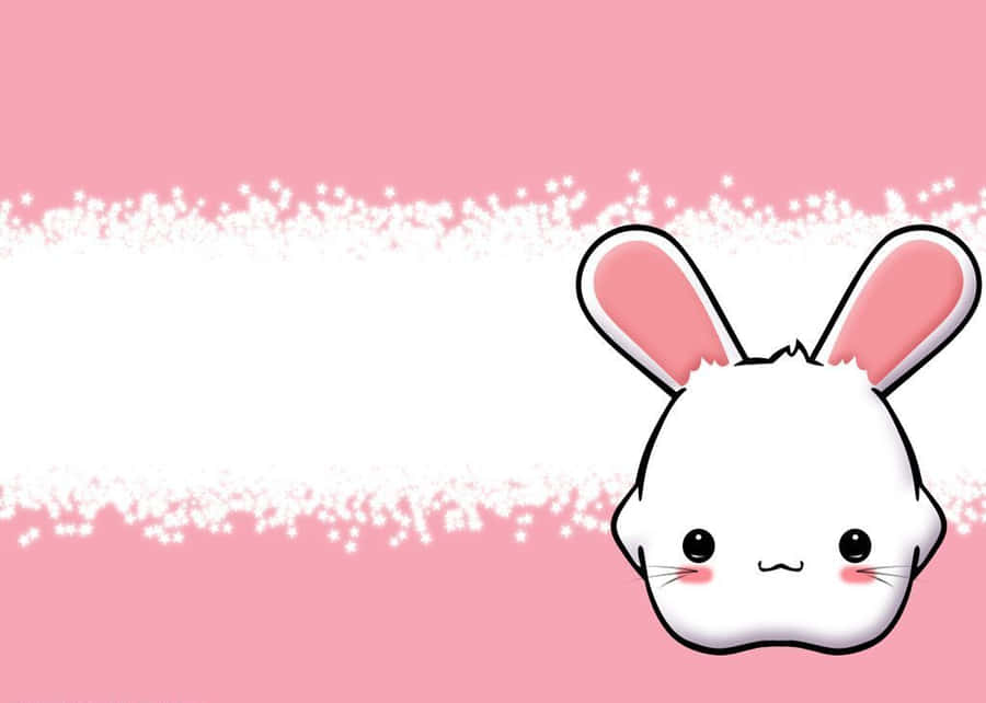 Adorable Kawaii Bunny Enjoying A Snack Wallpaper