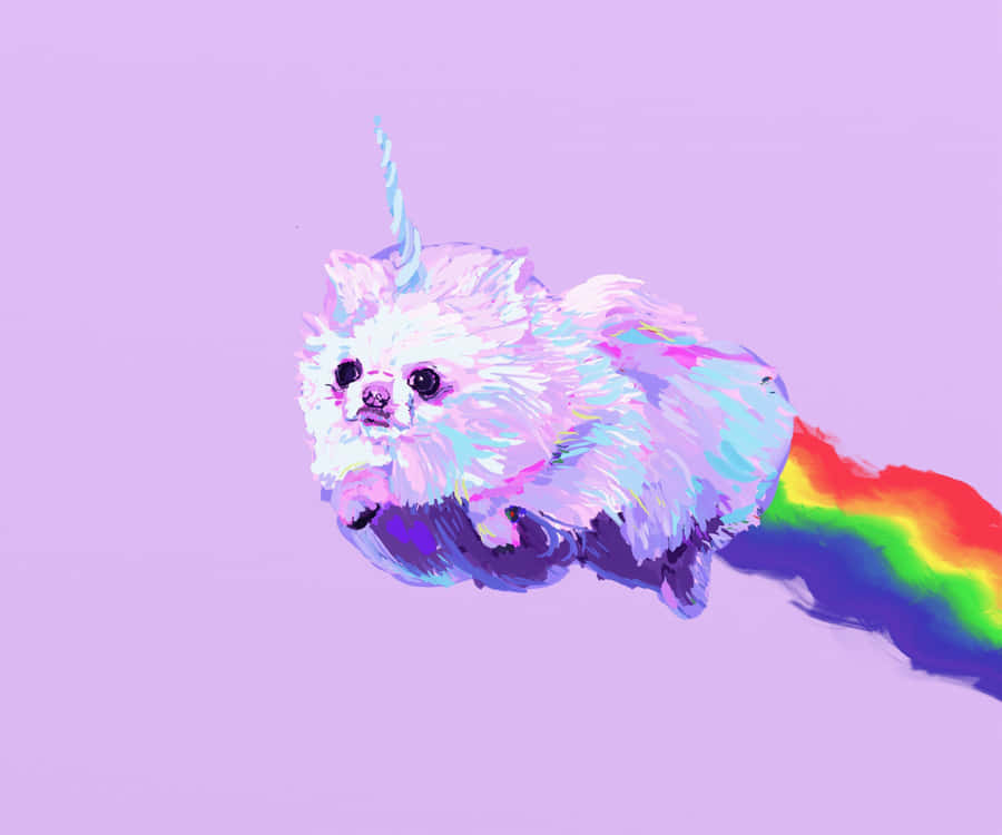 Adorable Kawaii Dog Illustration Wallpaper
