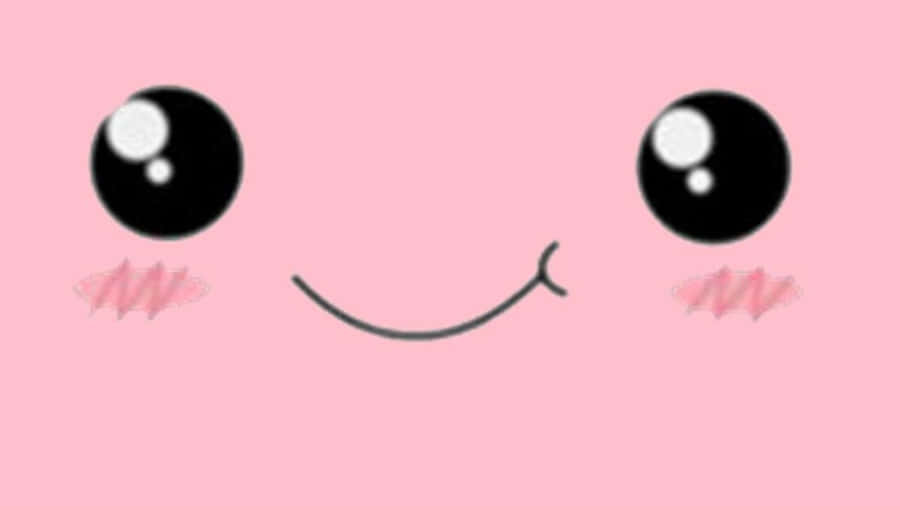 Adorable Kawaii Emoticon Expressing Joy And Delight Wallpaper