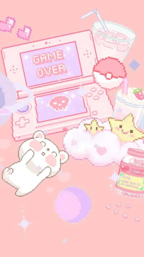 Adorable Kawaii Gaming Setup Wallpaper