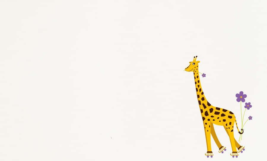 Adorable Kawaii Giraffe Illustration Wallpaper