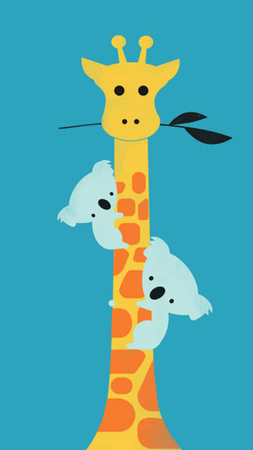 Adorable Kawaii Giraffe Smiling Brightly Wallpaper